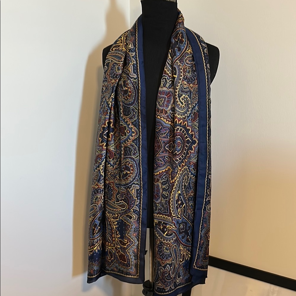 Paisley Scarf in Blue and Gold